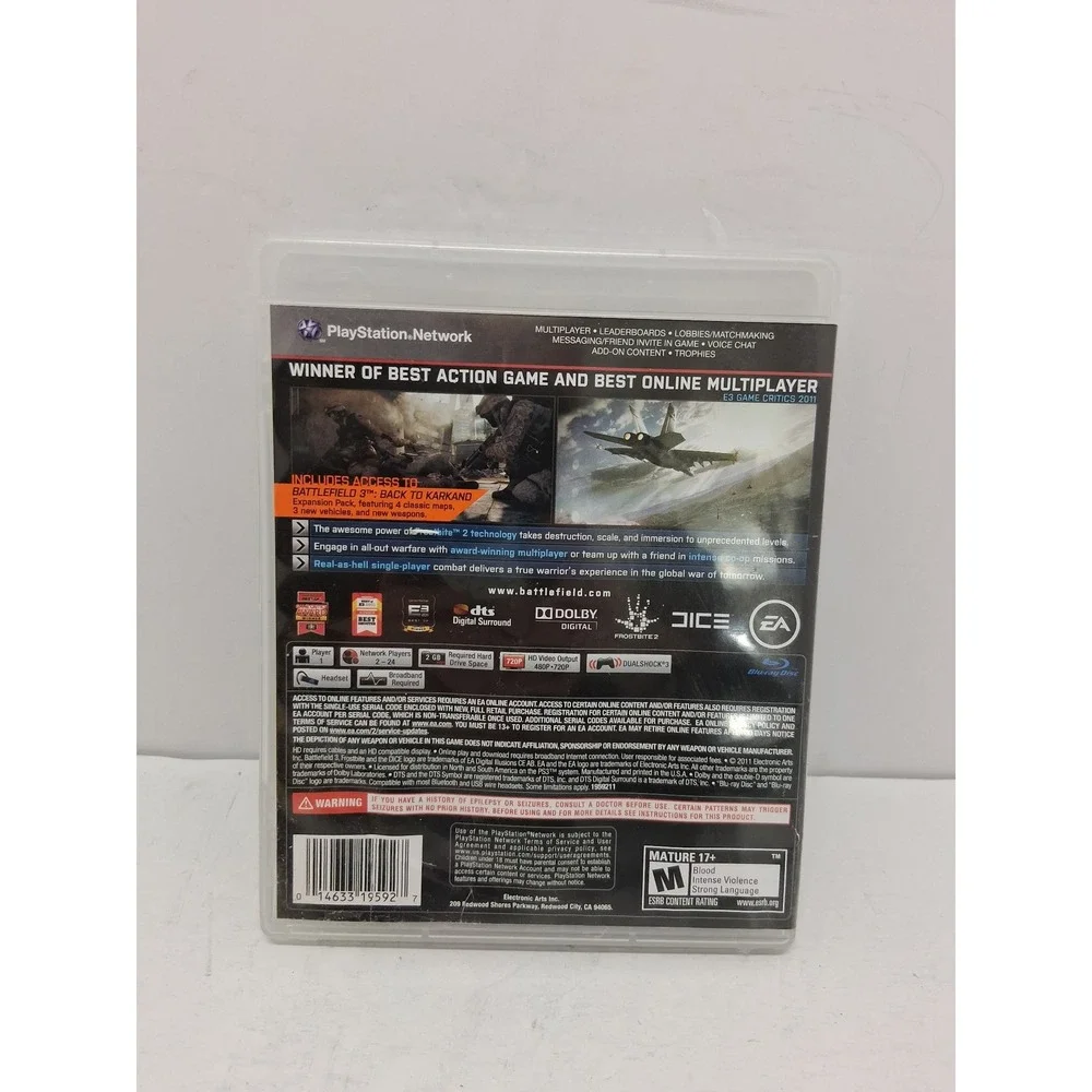 Battlefield 3 Limited Edition Sony PlayStation 3 PS3 Game EA DICE Karkand Pack